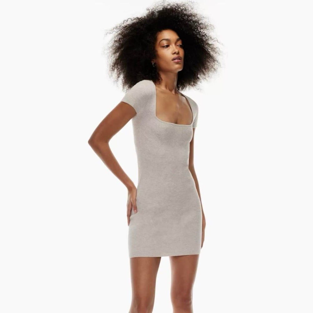 Babaton emerge dress in dovetail taupe